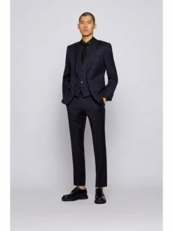 Aktion ⭐ Bekleidung BOSS Anzugweste 'H-Huge' Dunkelblau (401) Günstig Kaufen 👏 -Boss Verkaufsgeschäft boss anzugweste h huge dunkelblau 401 2