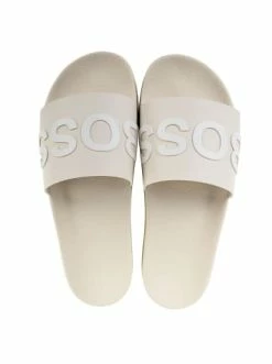 Brandneu 🎁 Outdoor & Sport BOSS Badesandale In Weiß Günstig Kaufen ❤️