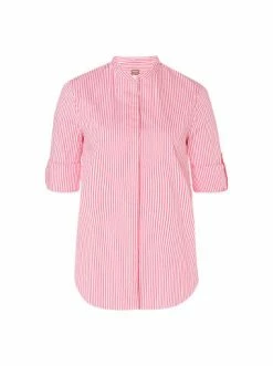 Angebote 🛒 Bekleidung BOSS Gestreifte Bluse Relaxed-Fit In Pink Günstig Kaufen 🔔
