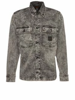 Neu 🧨 Bekleidung BOSS 👖 Jeansjacke 'Lovvo' Hellgrau (034) Günstig Kaufen 🤩