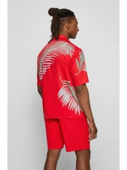 Bestpreis 🔥 Bekleidung BOSS Kurzarm-Hemd 'Lars_O' Rot (623) Günstig Kaufen 🛒 -Boss Verkaufsgeschäft boss kurzarm hemd lars o rot 623 3