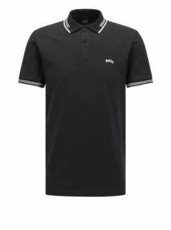 Blitzangebot 💯 Bekleidung BOSS Poloshirt 'Paul Curved' Schwarz (001) Günstig Kaufen 🥰
