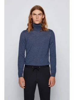 Neu 🛒 Bekleidung BOSS Rollkragenpullover 'Musso-P' Blau (418) Günstig Kaufen 😉 -Boss Verkaufsgeschäft boss rollkragenpullover musso p blau 418 2