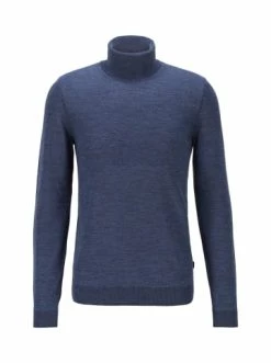 Neu 🛒 Bekleidung BOSS Rollkragenpullover 'Musso-P' Blau (418) Günstig Kaufen 😉
