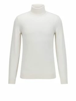 Am billigsten ❤️ Bekleidung BOSS Rollkragenpullover 'Musso-P' Naturweiß (131) Günstig Kaufen 🛒