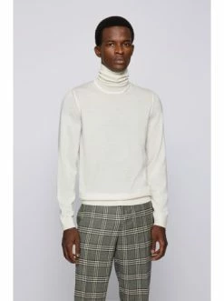 Am billigsten ❤️ Bekleidung BOSS Rollkragenpullover 'Musso-P' Naturweiß (131) Günstig Kaufen 🛒 -Boss Verkaufsgeschäft boss rollkragenpullover musso p naturweiss 131 3