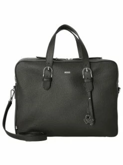 Billig 🔔 Geschenke Für Herren BOSS Scarlet - Aktentasche Leder 38 Cm In Schwarz Günstig Kaufen 🎁