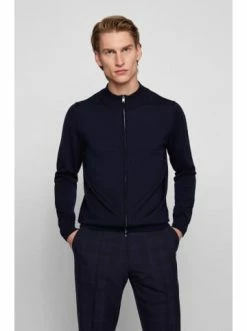 Besorgen 😍 Bekleidung BOSS Strickjacke 'Balonso' Dunkelblau (404) Günstig Kaufen 🔔 -Boss Verkaufsgeschäft boss strickjacke balonso dunkelblau 404 3