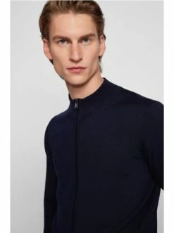 Besorgen 😍 Bekleidung BOSS Strickjacke 'Balonso' Dunkelblau (404) Günstig Kaufen 🔔 -Boss Verkaufsgeschäft boss strickjacke balonso dunkelblau 404 4