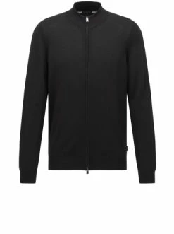 Neu ✔️ Bekleidung BOSS Strickjacke 'Balonso' Schwarz (001) Günstig Kaufen 👏