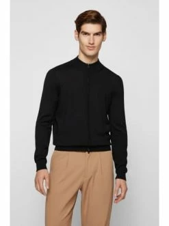 Neu ✔️ Bekleidung BOSS Strickjacke 'Balonso' Schwarz (001) Günstig Kaufen 👏 -Boss Verkaufsgeschäft boss strickjacke balonso schwarz 001 3