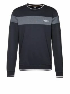 Brandneu 🤩 Outdoor & Sport BOSS Sweatshirt 'Tracksuit' Dunkelblau (403) Günstig Kaufen 🎁