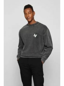 Angebote 👏 Outdoor & Sport BOSS Sweatshirt 'Weacid' Schwarz (001) Günstig Kaufen 🛒 -Boss Verkaufsgeschäft boss sweatshirt weacid schwarz 001 2