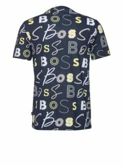 Besorgen 😀 Bekleidung BOSS T-Shirt 'TeAllovernew' Dunkelblau (404) Günstig Kaufen 🛒 -Boss Verkaufsgeschäft boss t shirt teallovernew dunkelblau 404 2
