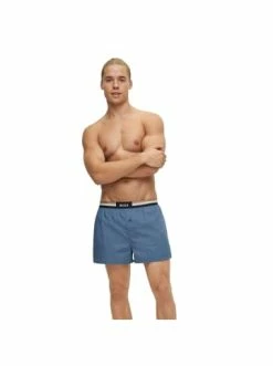 Neu ✔️ Bekleidung BOSS Web-Boxershorts 2er Pack In Blau Günstig Kaufen 😀 -Boss Verkaufsgeschäft boss web boxershorts 2er pack in blau 3